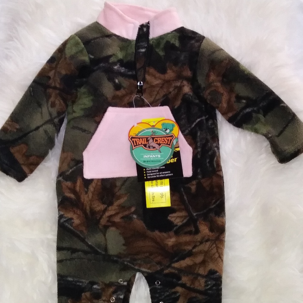 Trail Crest camo one piece romper